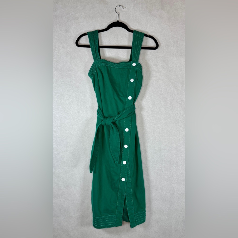 ANTHROPOLOGIE / MAEVE Elizabeth Button-Front Dress - Green - Sz 0 - Picture 6 of 12